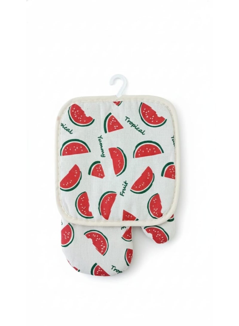 جوانتي وماسك فرن حراري كتان  قطعتين- - Image 3